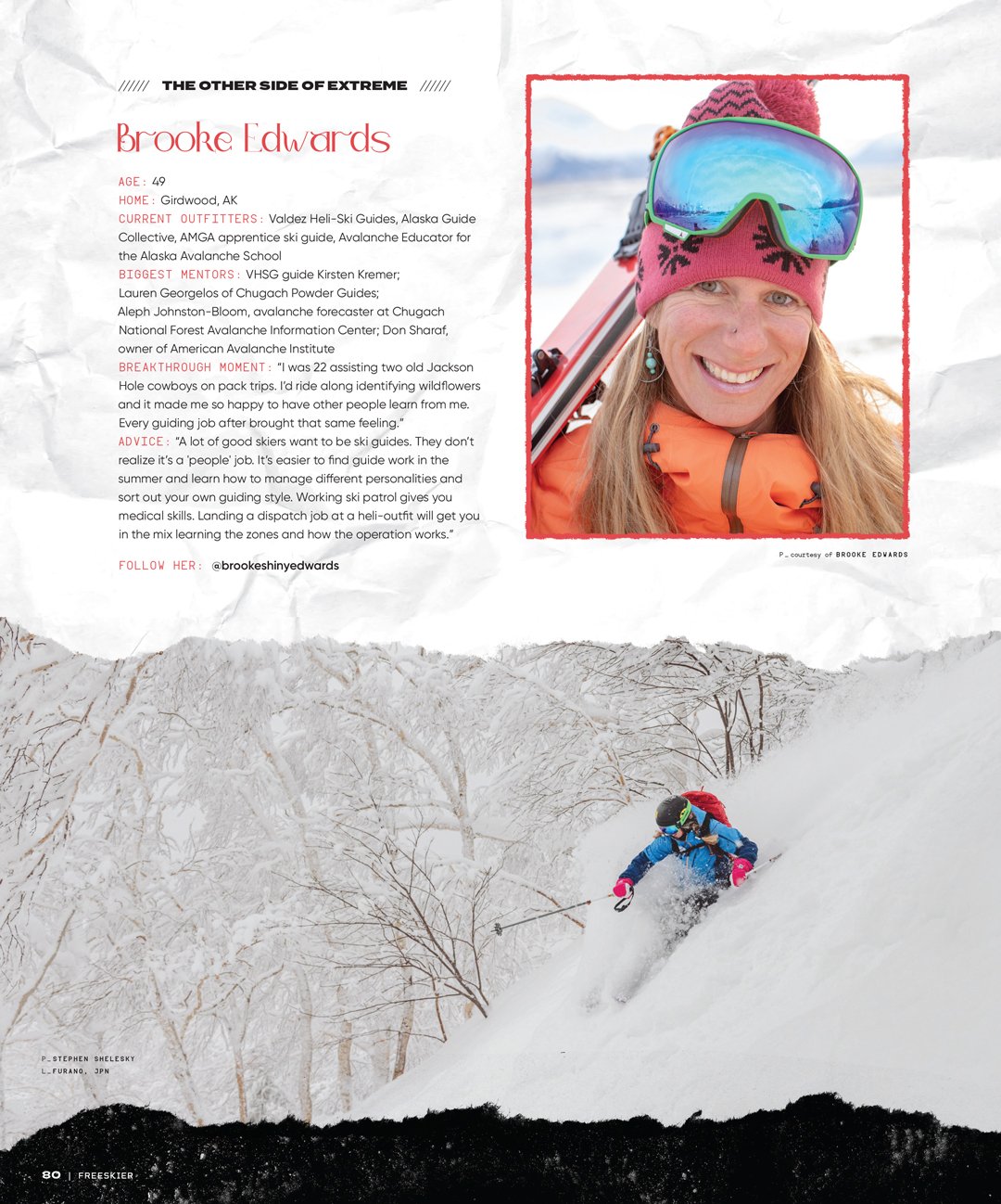 Brooke Edwards profile in Freeskier Magazine