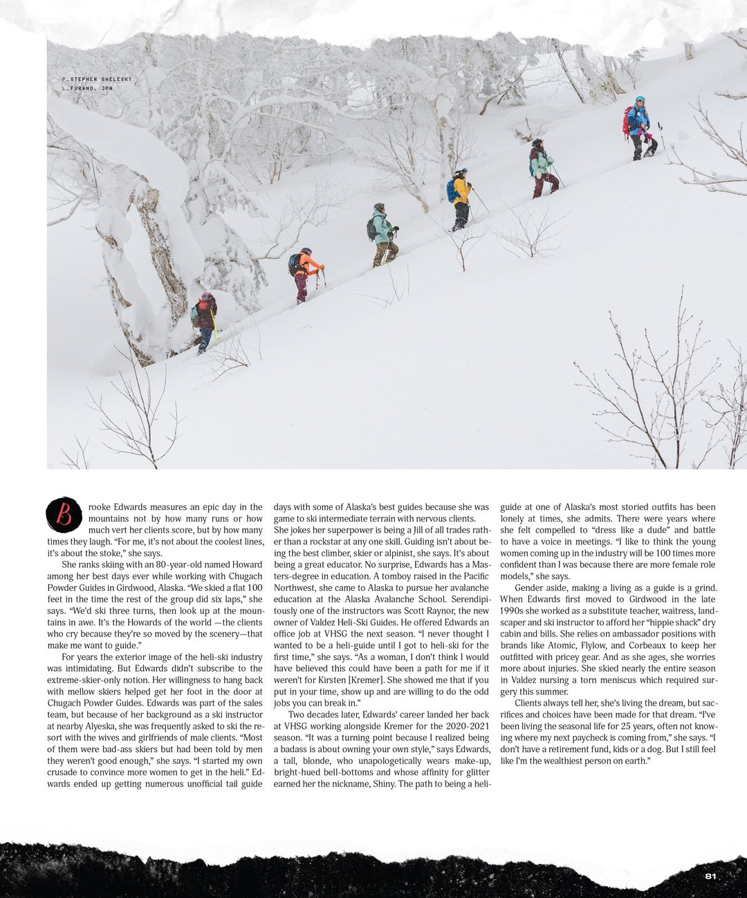 Brooke Edwards guiding - Freeskier Magazine