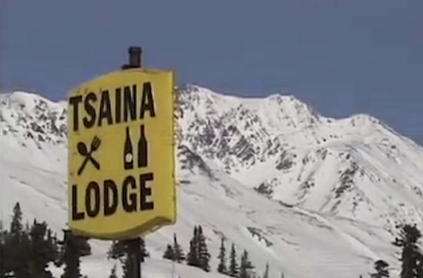 Former Tsaina Lodge sign in Valdez Alaska